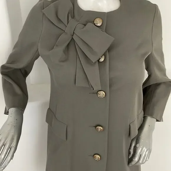 HACHE GRAY DRESS/COAT VIRGIN-WOOL MADE IN ITALY IT 46 - Picture 5 of 14